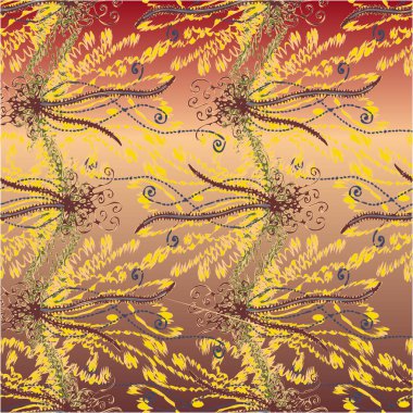 soyut çiçek deseni, vektör illüstrasyonu