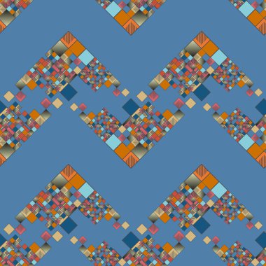 renkli soyut piksel, vektör çizim küpleri ve kareler