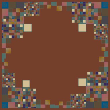 renkli soyut piksel, vektör çizim küpleri ve kareler