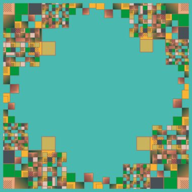 renkli soyut piksel, vektör çizim küpleri ve kareler