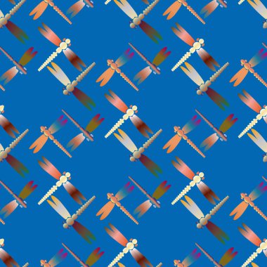 Dekoratif renkli seamless modeli ile şirin yusufçuk