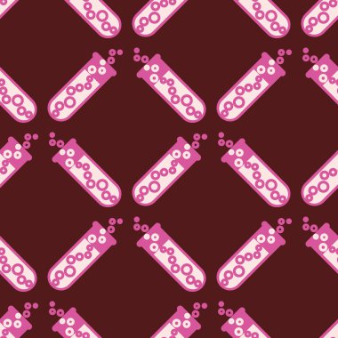 Kimya test tüpleri parlak arka plan üzerinde. Seamless modeli.