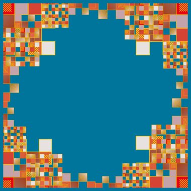renkli soyut piksel, vektör çizim küpleri ve kareler