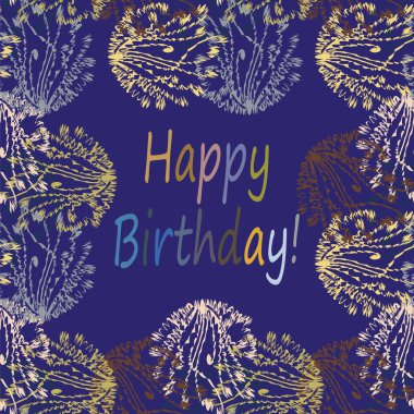 Çiçek desenli harflerle kutlu olsun çok renkli el çekilmiş