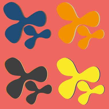 Su sıçramalarına ve parlak renkli boya arka plan üzerinde izole BLOB'lar vektör.