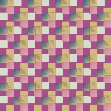 renkli soyut piksel, vektör çizim küpleri ve kareler