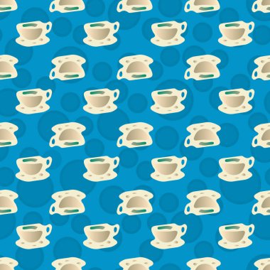 Bardak kahve veya çay arka plan seamless modeli üzerinde noktalı.