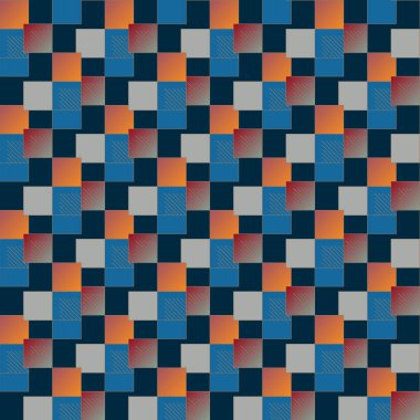 renkli soyut piksel, vektör çizim küpleri ve kareler