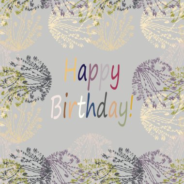 Çiçek desenli harflerle kutlu olsun çok renkli el çekilmiş