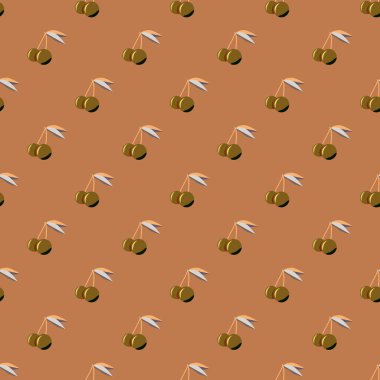 Şirin kiraz seamless modeli. Vektör çizim.