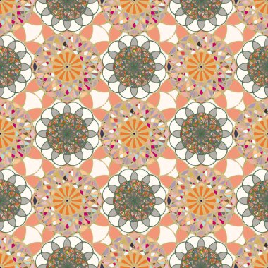 Renkli farklı renk seçenekleri sunan mozaik mandala arka plan