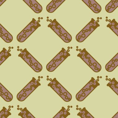 Kimya test tüpleri parlak arka plan üzerinde. Seamless modeli.