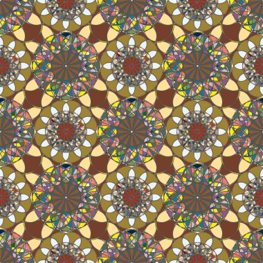 Renkli farklı renk seçenekleri sunan mozaik mandala arka plan