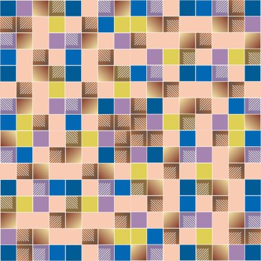 renkli soyut piksel, vektör çizim küpleri ve kareler