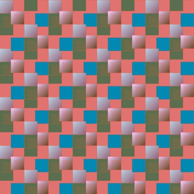 renkli soyut piksel, vektör çizim küpleri ve kareler