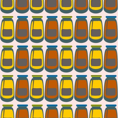 Kavanoz ile rustik ev konserve yeni dikişsiz desen arka planı için.