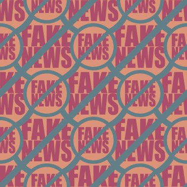 Logo sahte haberlerle kavramsal seamless modeli. İnsanlığın küresel sorunlar. Vektör çizim