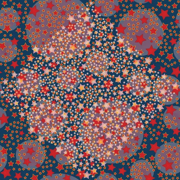 抽象几何五颜六色的无缝图案与星星 向量例证 — 图库矢量图片