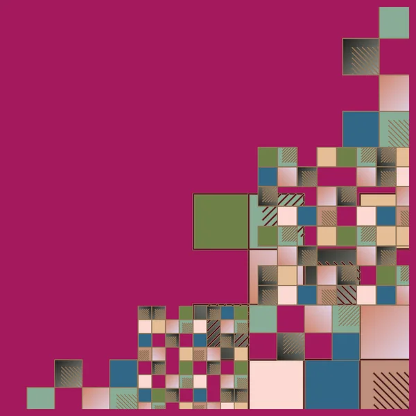 Mosaïque Graphique Abstraite Illustration Vectorielle Cubes Carrés — Image vectorielle
