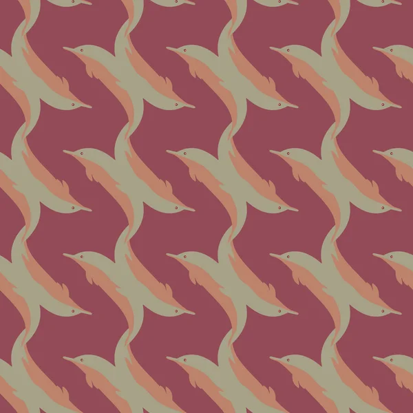 Dekorativní Barevný Vzor Bezešvé Roztomilý Delfíny — Stockový vektor