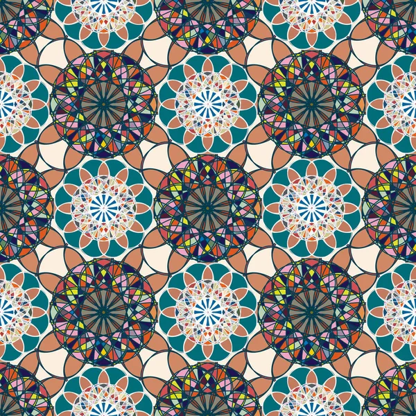 Renkli farklı renk seçenekleri sunan mozaik mandala arka plan