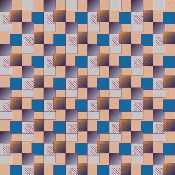 抽象图形像素 立方体和正方形的矢量插图 — 图库矢量图片