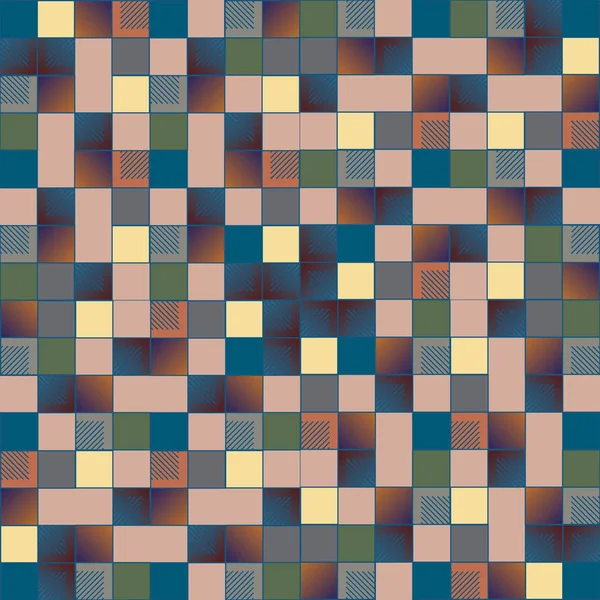 抽象的なグラフィック ピクセル キューブおよび正方形のベクトル イラスト — ストックベクタ