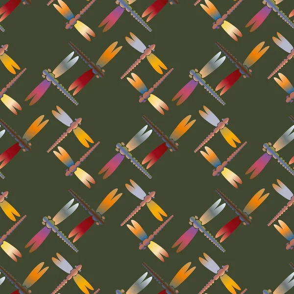 Dekoratif renkli seamless modeli ile şirin yusufçuk