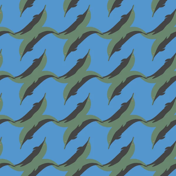 装饰彩色无缝图案与可爱的海豚 — 图库矢量图片