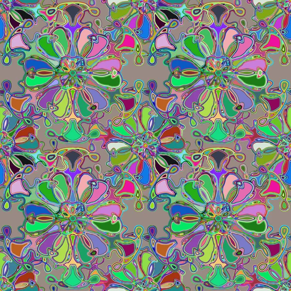 Modèle Sans Couture Kaléidoscope Abstrait Coloré Pour Arrière Plan — Image vectorielle