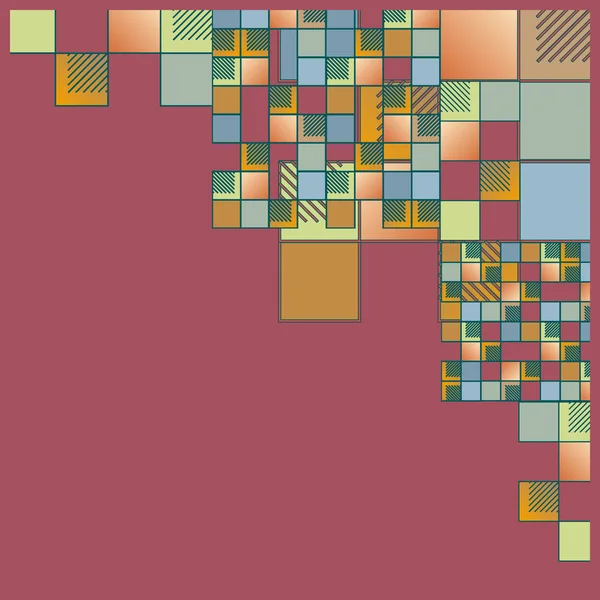 다채로운 추상적인 그래픽 사각형의 일러스트 — 스톡 벡터