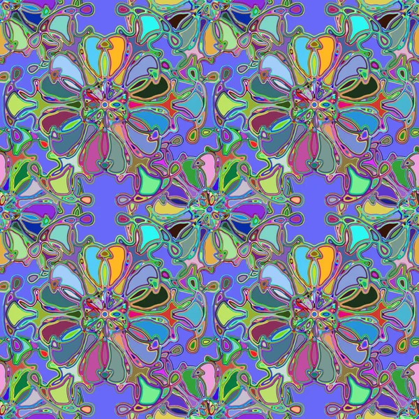 Abstraktes Kaleidoskop Farbenfroher Nahtloser Muster Für Hintergrund — Stockvektor