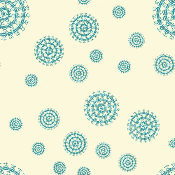 Nahtlose Abstrakte Mandala Muster Ornament Bestehend Aus Einfachen Formen — Stockvektor