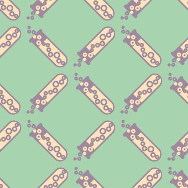 Kimya test tüpleri parlak arka plan üzerinde. Seamless modeli.