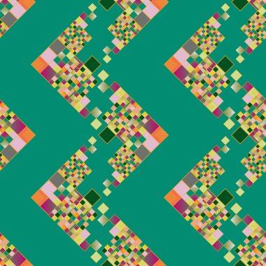 renkli soyut piksel, vektör çizim küpleri ve kareler