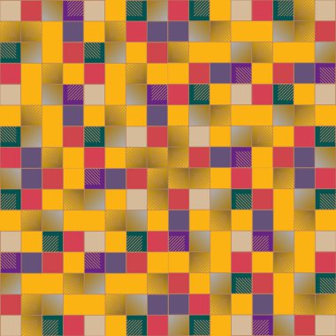 renkli soyut piksel, vektör çizim küpleri ve kareler