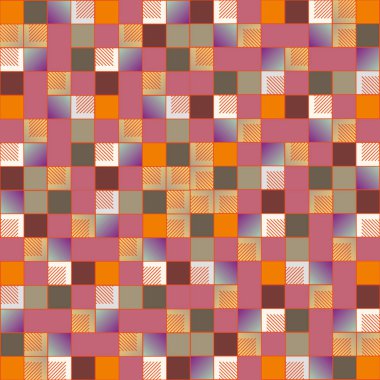 renkli soyut piksel, vektör çizim küpleri ve kareler