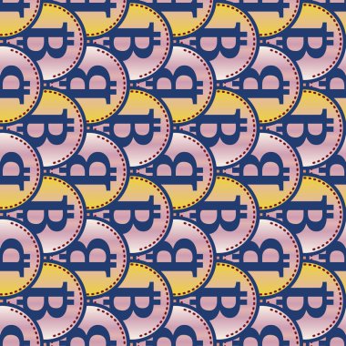 Renkli bitcoins işaretleri ile mali seamless modeli