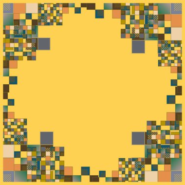 renkli soyut piksel, vektör çizim küpleri ve kareler