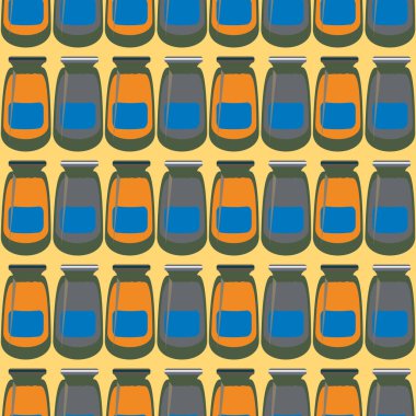 Kavanoz ile rustik ev konserve yeni dikişsiz desen arka planı için.