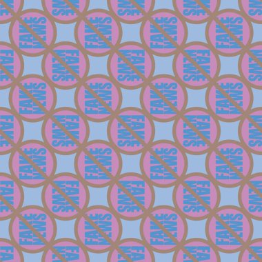 Logo sahte haberlerle kavramsal seamless modeli. İnsanlığın küresel sorunlar. Vektör çizim