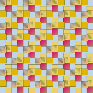 renkli soyut piksel, vektör çizim küpleri ve kareler