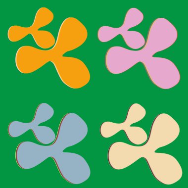 Su sıçramalarına ve parlak renkli boya arka plan üzerinde izole BLOB'lar vektör.