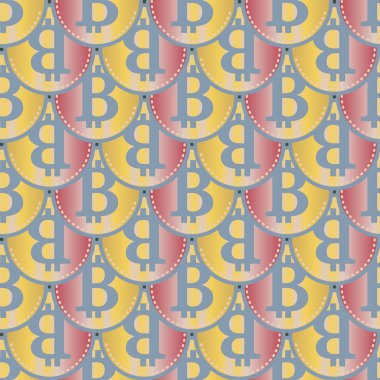 Renkli bitcoins işaretleri ile mali seamless modeli