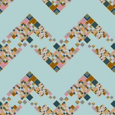 renkli piksel, küpler ve kareler arka plan vektör çizim