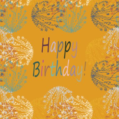 Çiçek desenli harflerle kutlu olsun çok renkli el çekilmiş