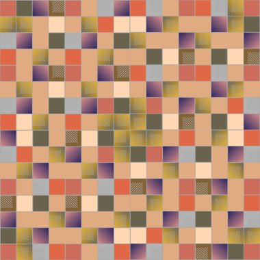 renkli piksel, küpler ve kareler arka plan vektör çizim