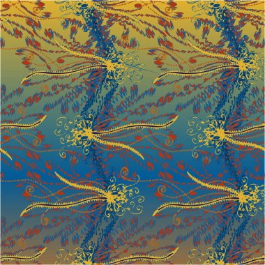 soyut çiçek deseni, vektör illüstrasyonu