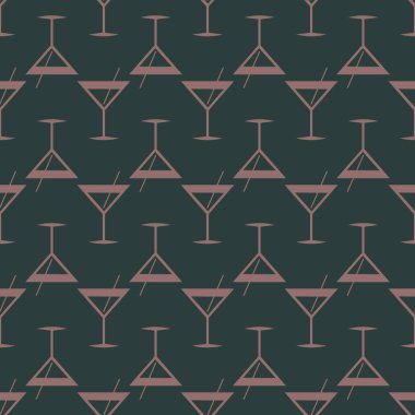 Tropik kokteyller desen, renkli kesintisiz vektör çizim