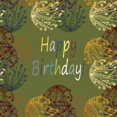 Çiçek desenli harflerle kutlu olsun çok renkli el çekilmiş